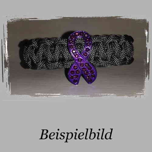 geknotetes Armband mit Schleife "lila Steinchen"