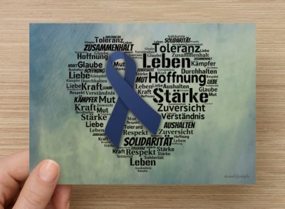 Postkarte "Darmkrebs Herz"
