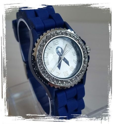 Armbanduhr "blaue Schleife"